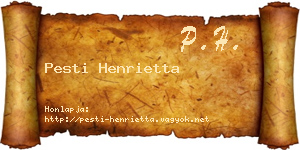 Pesti Henrietta névjegykártya